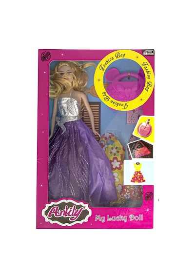 Anlily Moda Mankeni Oyuncak Bebek 30 Cm - 3 Farklı Elbise Ve Çanta Aksesuarlı Eklemli Bebek