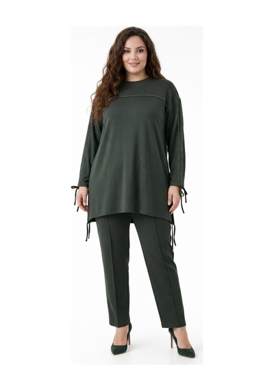 Baglan Kadın Taşlı Tunik Pantolon Takım Bgl-st05429 Yeşil