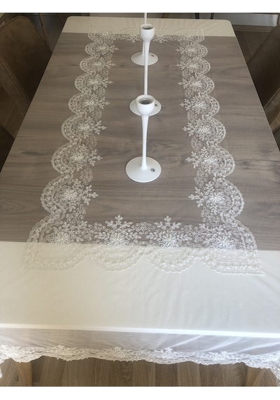 Masa Örtüsü Fransız Dantelli 160x220