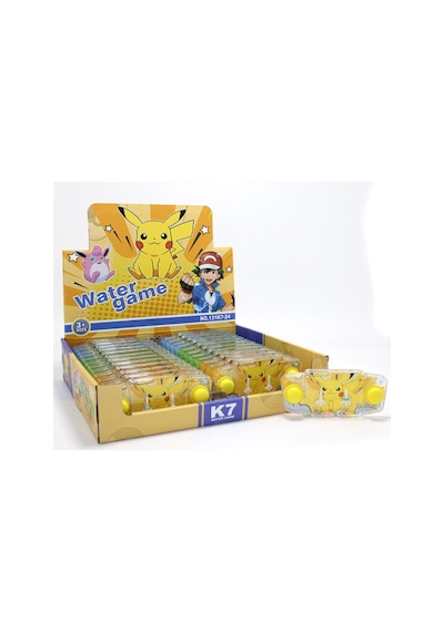 Pikachu Baskılı Sulu Oyun - Şeffaf Gövdeli Dikdörtgen El Konsolu Su Oyunu Çok Renkli