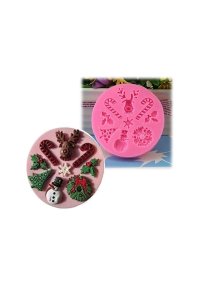 Silikon Noel Şeker Set Kalıp Goldcakes
