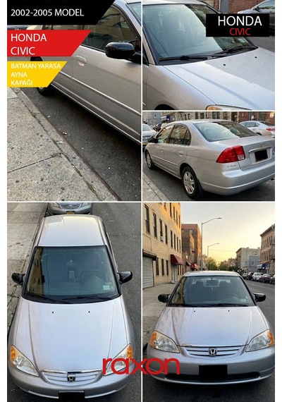 Honda Civic 2002-2005 Batman & Yarasa Ayna Kapağı Parlak Piano Black Sport