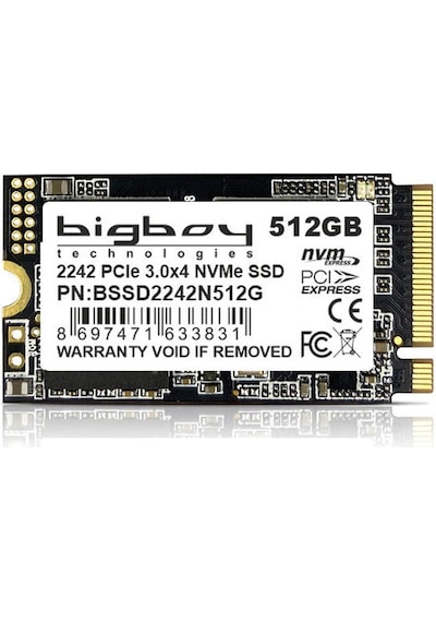 Bigboy BSSD2242N512G 512 GB 2500-1800Mb/s 22x42 PCIe M.2 NVMe SSD