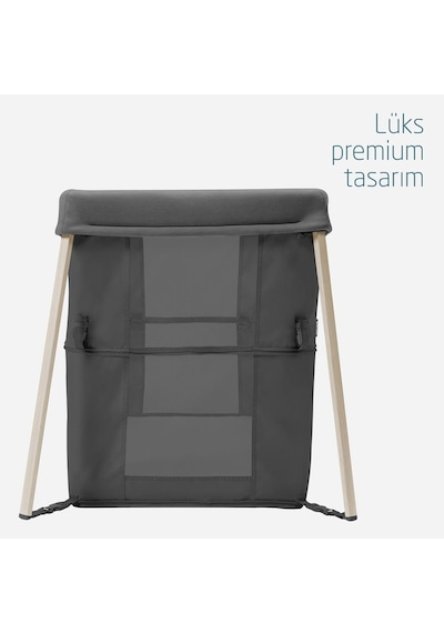 Maxi-Cosi Iris 2 'si Bir Arada Anne Yanı Beşik ve Taşınabilir Çift Katlı Park Yatak Beyond Graphite Eco