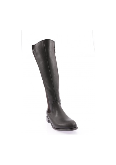 Dgn 501 Kadın Arkası Stretch Yanı Fermuarlı Knee High Flats Çizme 501-1557-R1534 Siyah