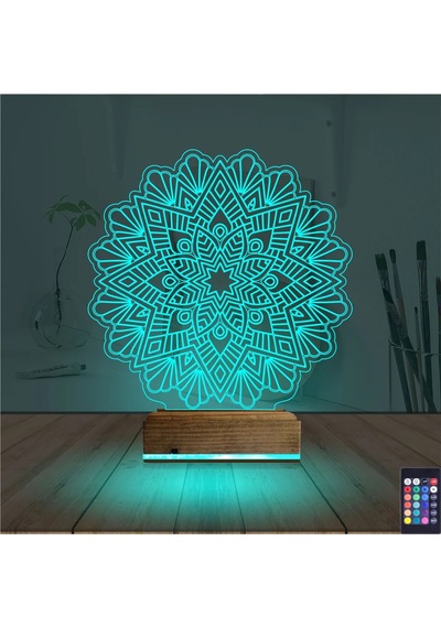 Luvivia Mandala 3d Lamba - Masa Gece Lambası V2 Şeffaf