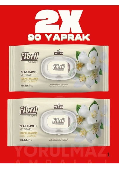 Fibril Gizemli Yasemin Islak Mendil 180 Yaprak Ferah Koku & Uzun Süreli Temizlik