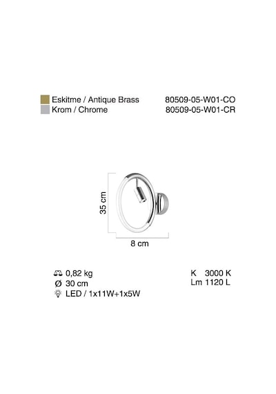 Proves Ledlı Eskıtme Aplık 12w+5w 3000k Açık