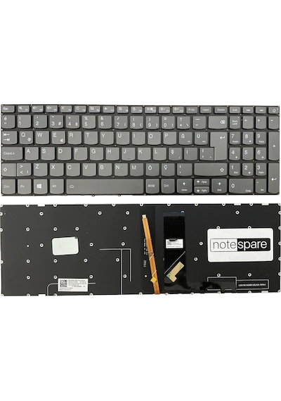 Lenovo Uyumlu Ideapad 3-15ııl05 81we00n1tx Klavye Tr Işıklı Power Tuşlu Füme
