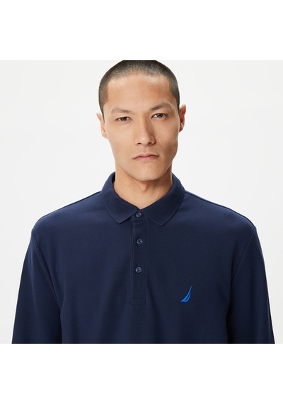 Nautica Erkek Lacivert Classic Fit Uzun Kollu Polo Düz K37351t Lacivert