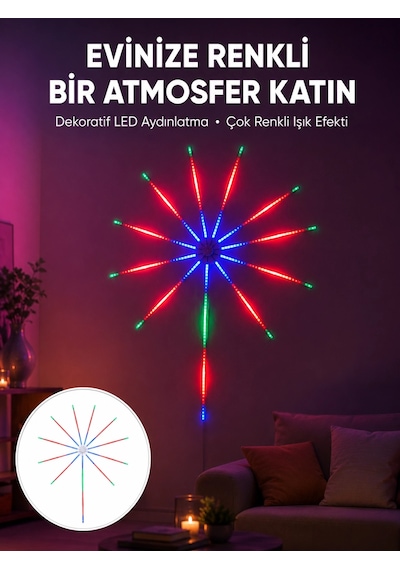 Uygulama Destekli Rgb Led Duvar Aydınlatması Yeni Nesil Çok Renkli