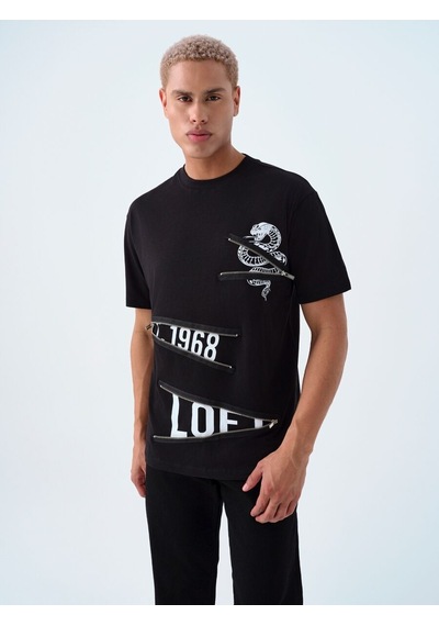 LOFT Loose Fit Erkek Tshirt K.kol Lf2038596 Q1.v1 Siyah