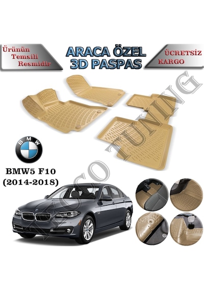 Rizline Bmw 5 Serisi F10 2014-2018 3D Havuzlu Paspas