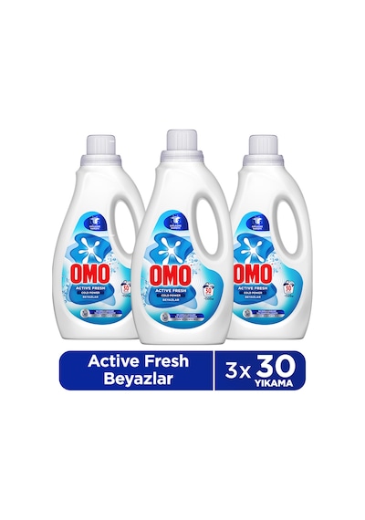 Omo Active Fresh Cold Power Beyazlar İçin Sıvı Deterjan 1500 Ml X3 Diğer