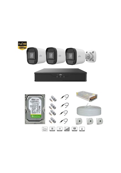 Unıvıew Full Hd 3 Kameralı Set