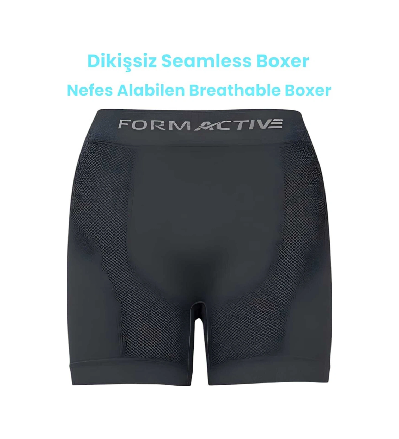 Tezzgelsin Erkek Dikişsiz/seamless Nefes Alabilen Boxer 6 Adet Siyah - Füme