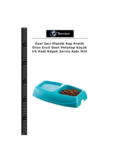 Özel Seri Plastik Kap Pratik Ürün Evcil Dost Petshop Küçük Irk Kedi Köpek Servis Kabı İkili