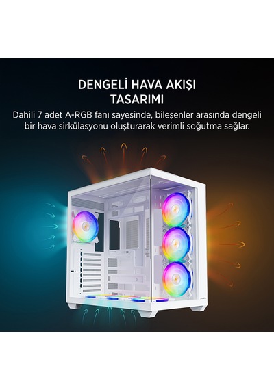 James Donkey Stark S801 7xargb Temperli Cam 650w 80+ Bronze Atx Beyaz Gaming Oyuncu Kasa