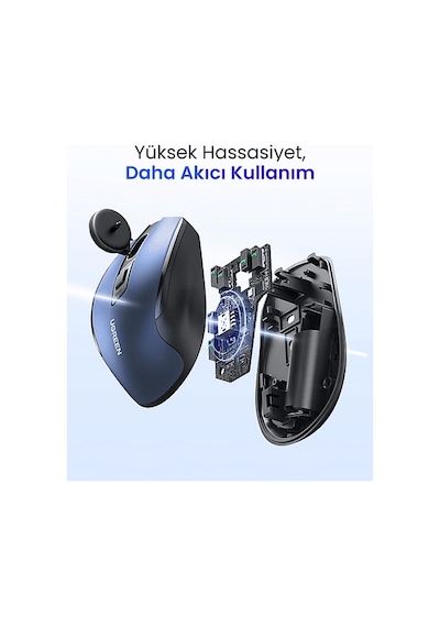 Ugreen MU006 4.000 DPI Ergonomik Sessiz Kablosuz Optik Mouse