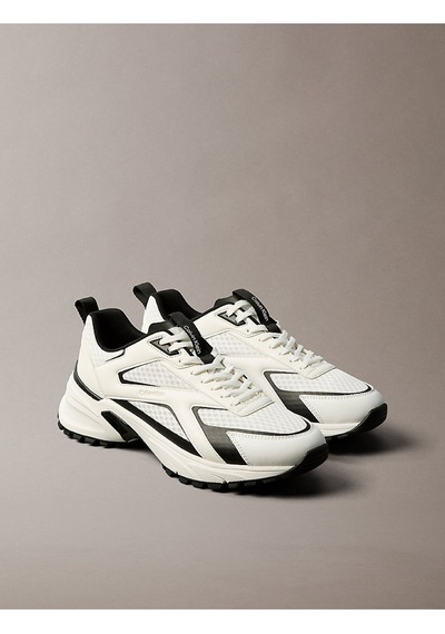 Calvin Klein Erkek Hike Runner Laceup Spor Ayakkabı-13496 Beyaz - Siyah