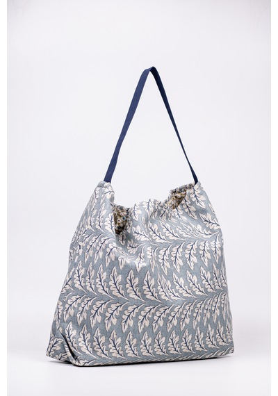 Fabric Craft Bag Omuz Çantası Desenli Pamuklu Gri Gri