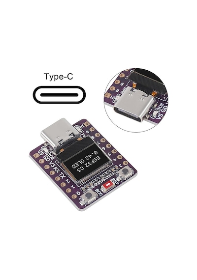 Esp32-c3 0.42 İnç Oled Wifi Bluetooth 5 Usb Type-c Geliştirme Kartı