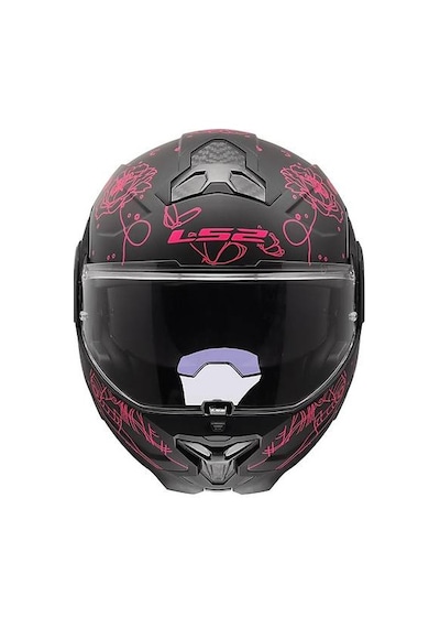 Ls2 Advant 2 Sophıa Mat Siyah-pembe Çene Açılır Motosiklet Kaskı Mat Siyah-pembe