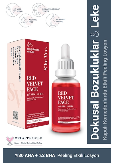 She Vec Red Velvet Face  Etkili Peeling Losyon 30 ML