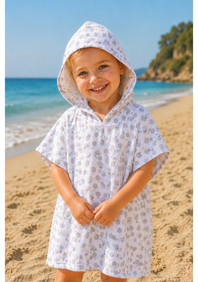 Müslin Çocuk Ve Bebek Panço Unisex Model - Bebek & Çocuk Plaj Ve Banyo Panço Beyaz - 886580333 0-3 Yaş