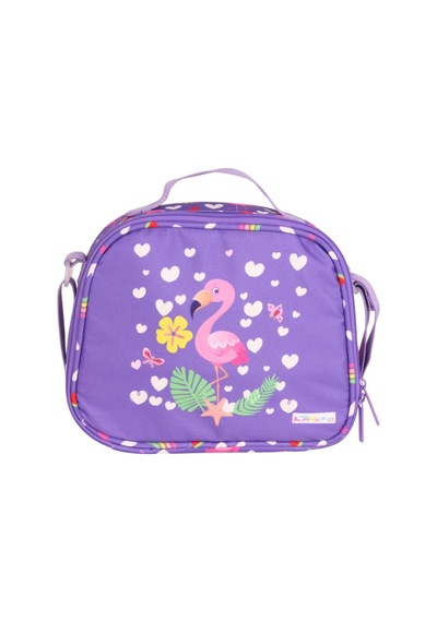 Kaukko Kids Mor Pembe Flamingo Baskılı Kız Çocuk Okul Beslenme Çantası - L7226-1 Çok Renkli