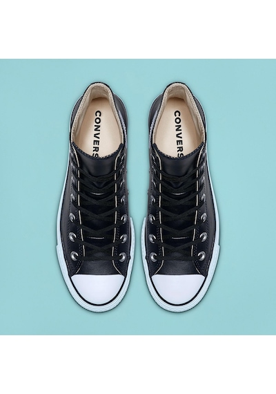 Converse Chuck Taylor All Star Leather Platform Kadın Günlük Ayak Siyah