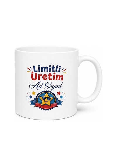 İsme Özel Limitli Üretim Komik Yazılı Baskılı Kupa Bardak Hediye Beyaz / Çok Renkli