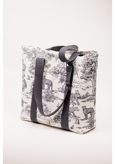 Fabric Craft Bag Plaj Çantası Kadın Omuz Çantası Duck Kumaş İçi Astarlı Mıknatıslı 50x43 Cm Gri