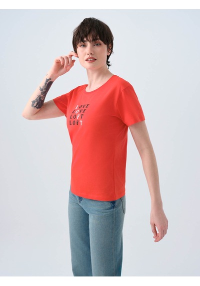 Loft Regular Fit Kırmızı Kadın T-shirt Lf2038544 KIrmızı Kırmızı