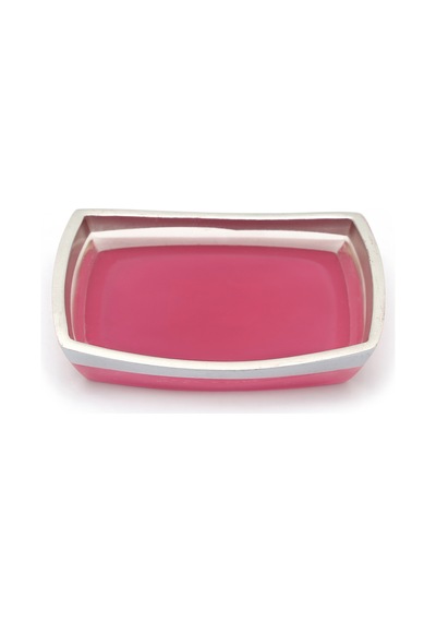 Sabunluk Gri Pembe Poliresin 14x10x2cm