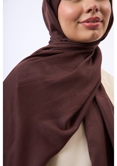 Mirsoy Scarf Zerafet Desen Şal Acı Kahve