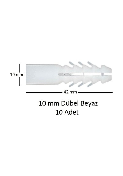 Dübel, 10 Mm Beyaz Dübel, 10 Adet