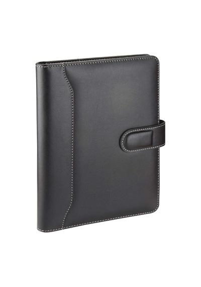 2k 4530 Ajanda Tarihsiz Çizgili 17 X 24 Cm Ajanda/defter Hesap Makineli Suni Deri Organizer, Siyah