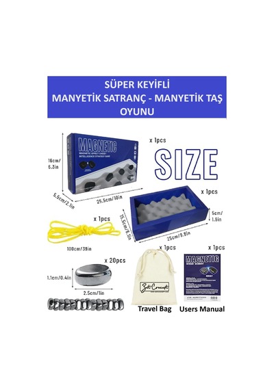 Süper Keyifli Manyetik Taş Oyunu - Manyetik Satranç, Mıknatıslı Taş Oyunu, Eğitici Masa Oyunu,