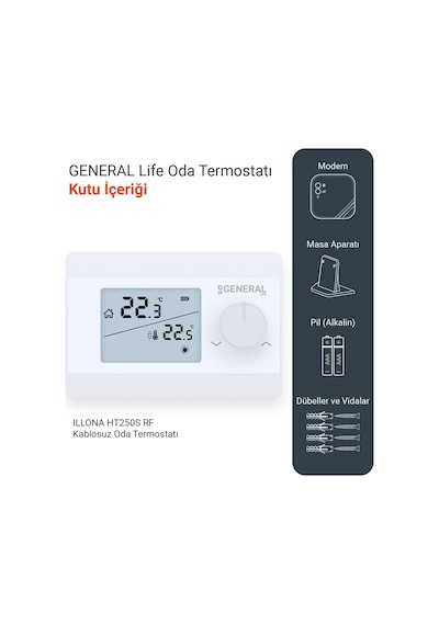 General HT250S RF Kablosuz Oda Termostatı
