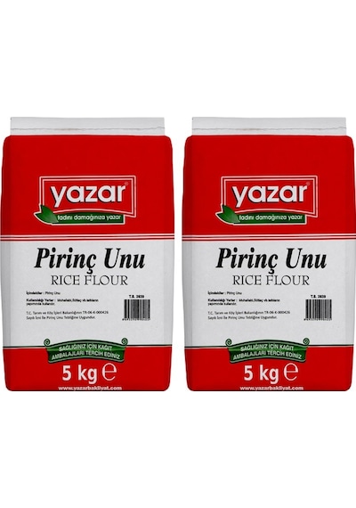 Yazar Pirinç Unu 2 x 5 KG + Yazar Mısır Nişastası 400 G