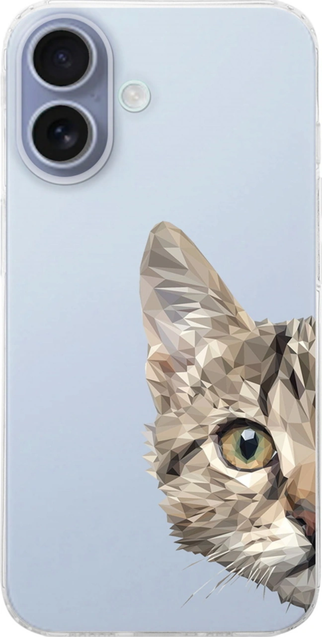 Apple Uyumlu iPhone 17 İle Catface Baskılı Tasarım Şeffaf Silikon Kılıf
