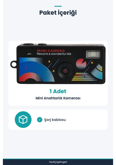 Dijital Mini Anahtarlık Kamerası - Katlanır Ekran - 1080p