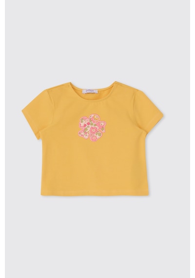 Panço Liberty Kumaş Kız Çocuk Tişört Sarı 5621GK05007