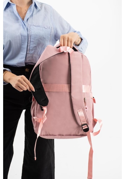 Ventis Unisex Set Okul Çantası Kalemlikli 2'li Lise Ortaokul Sırt Çantası 43 30 Cm Çok Cepli Vnt7-g Pembe