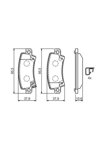 Toyota Corolla 1.4d4d 2002-2007 Bosch Arka Balata Wva23816