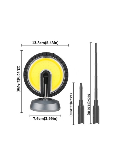 Powermaster Pm-24564 25 Watt Usb - Type-c Girişli Cob Ledli Tek Yönlü 180 Derece Solar Çalışma Lambası
