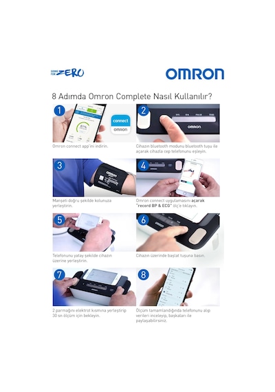 Complete Akıllı Tansiyon Ve Ekg Ölçüm Cihazı Pilli Bluetooth, Afib Göstergeli, 5 Yıl Garantili