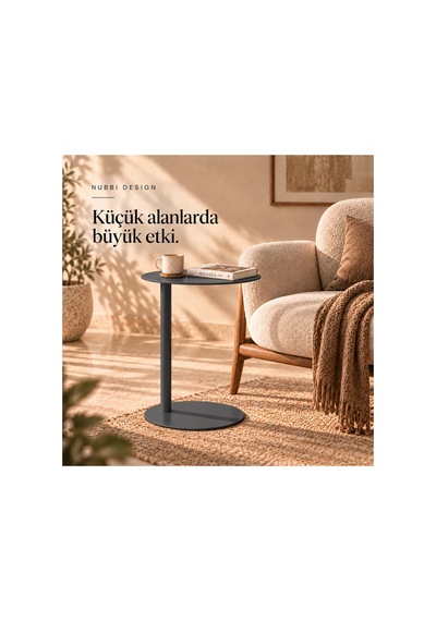 Slate Metal C Sehpa Modern Tasarım Elips Tablalı Minimalist Koltuk Yanı Sehpa Gri - 935314037 Gri