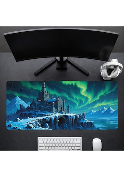90x40 Cm Şato Desenli Oyuncu Gaming Mouse Pad Kaymaz Kauçuk Taban Fare Altlığı Xxl Mousepad Catle Serisi 004